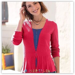 Sahalie Crochet Fuchsia Cardigan
